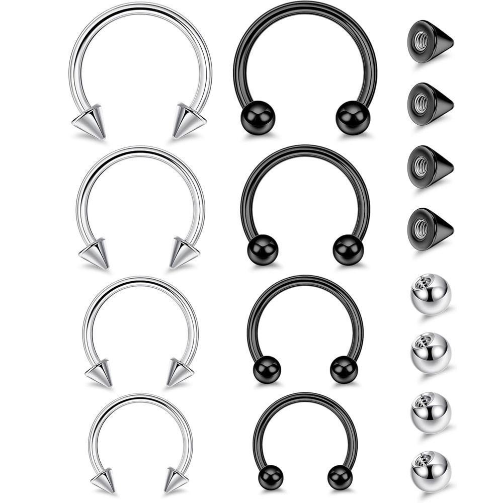 Body Jewelry Replacement Ball - 1-16Pcs Set 16G Horseshoe Septum Nose