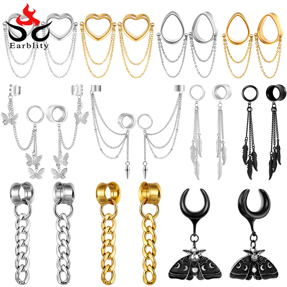 Body Jewelry Hangers - Earblity 2 Chiếc Inox Trăng Sao