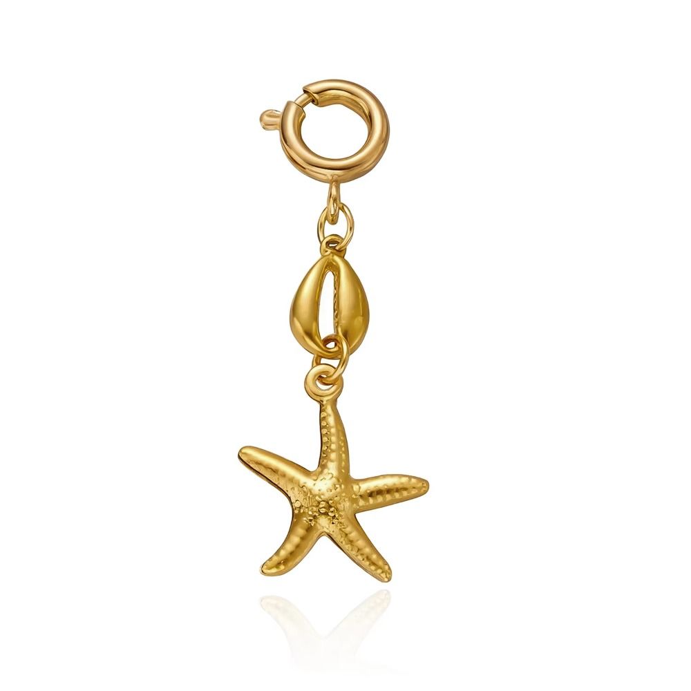 Body Jewelry Hangers - Exquisite Hanger Starfish Shell Keychain Pearl