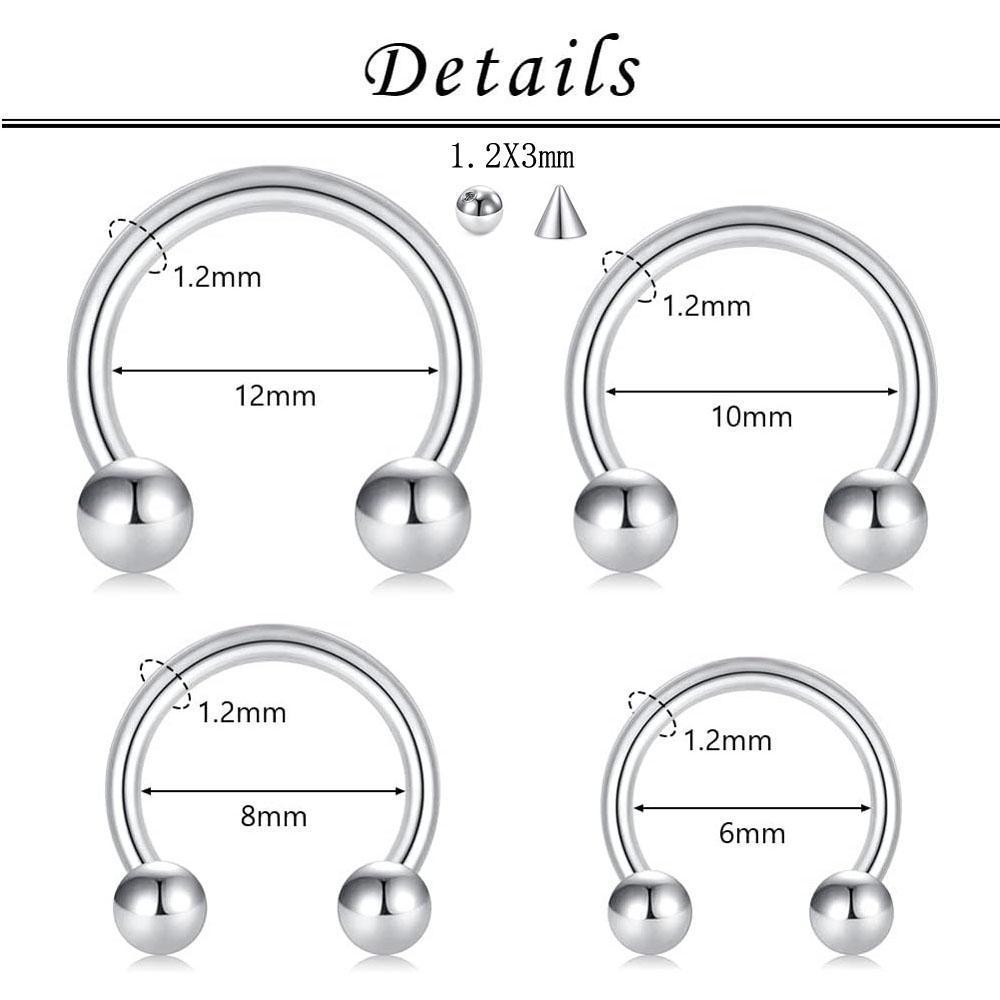 1-16Pcs Set 16G Horseshoe Sept - đánh giá và giá Body Jewelry Replacement Ball