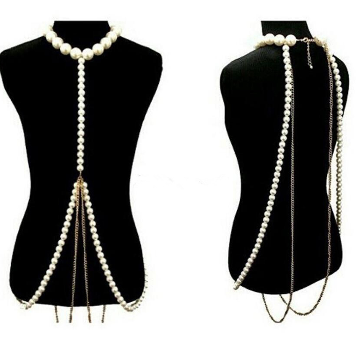 Luxurious Pearl Gold Chain Bod - đánh giá và giá Body Jewelry High End