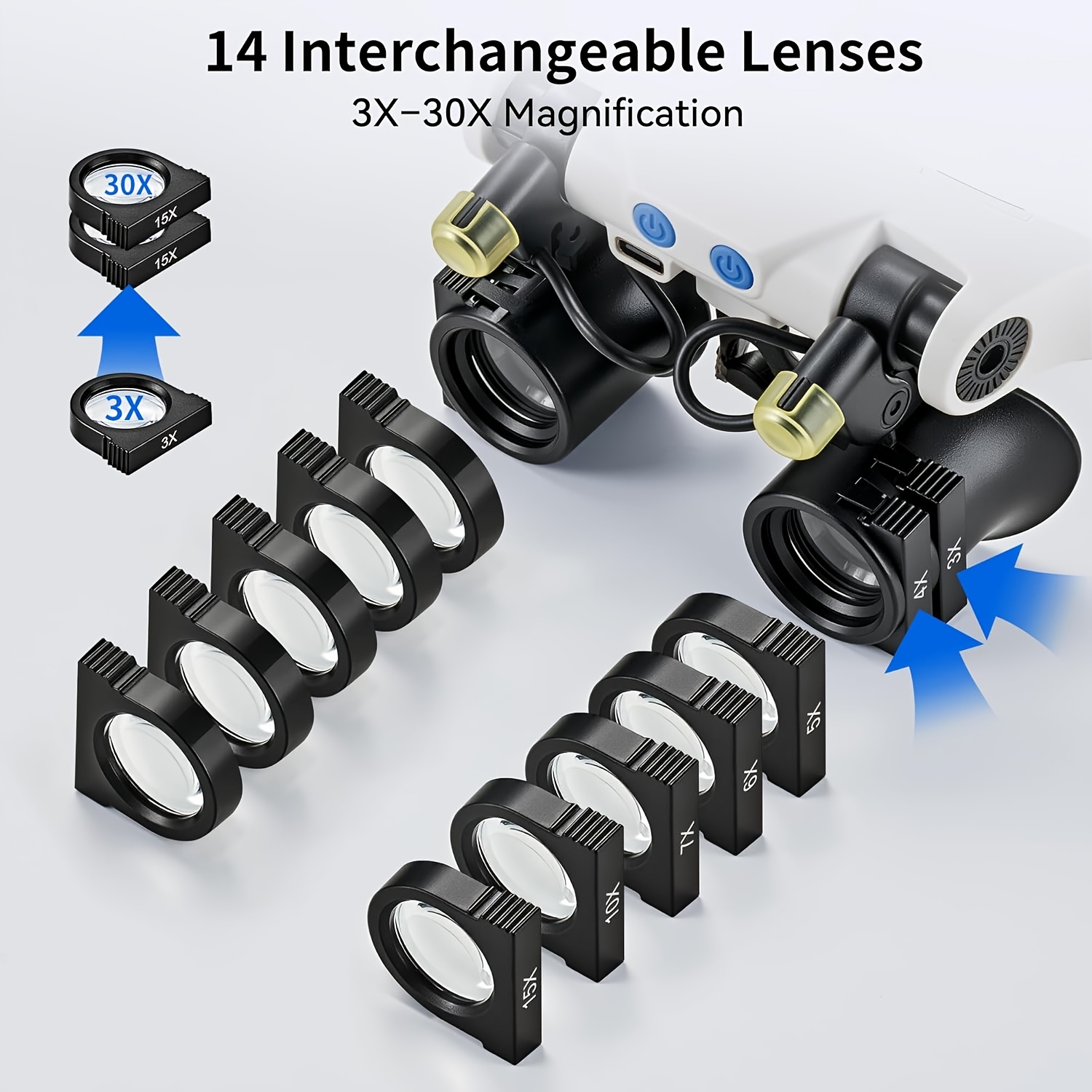 Head-mounted LED Magnifying Gl - đánh giá và giá Body Jewelry Display Case