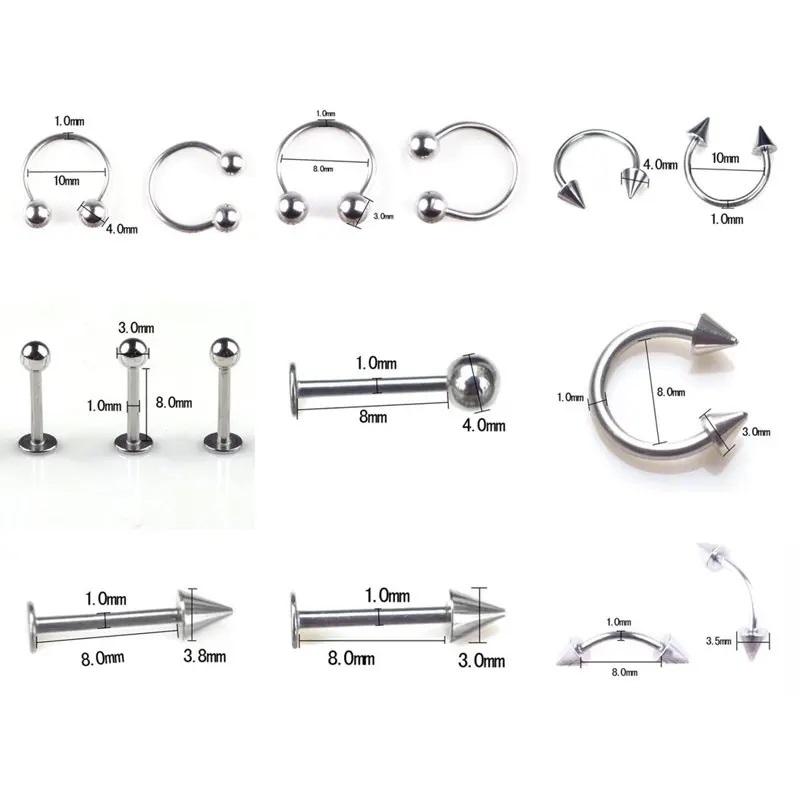 45/80/110Pcs Mix Styles Stainl - đánh giá và giá Body Jewelry Display Case