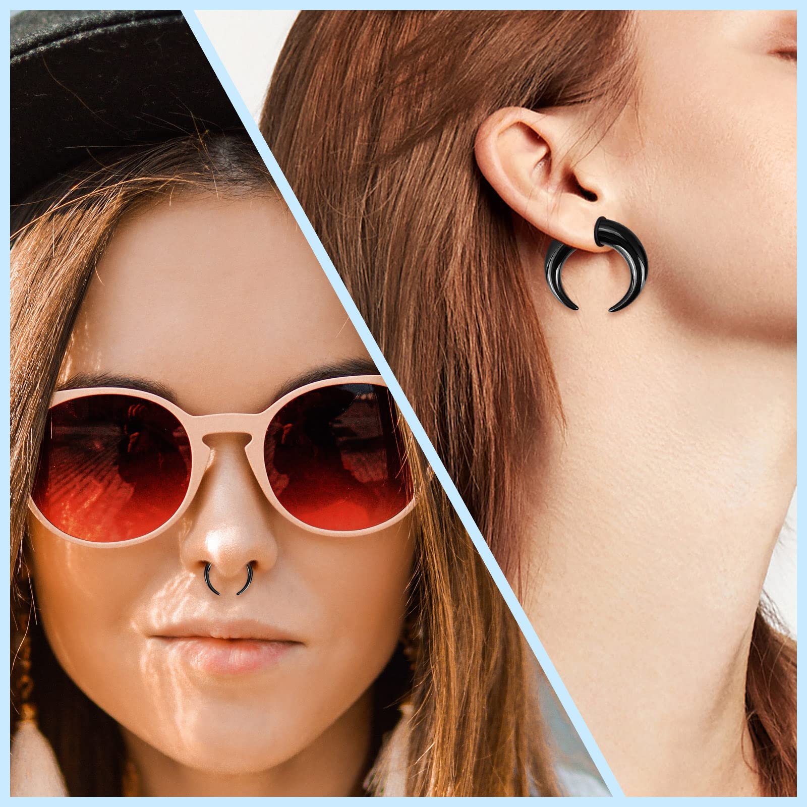 18Pcs Acrylic Septum Pincher T - đánh giá và giá Body Jewelry Gauges