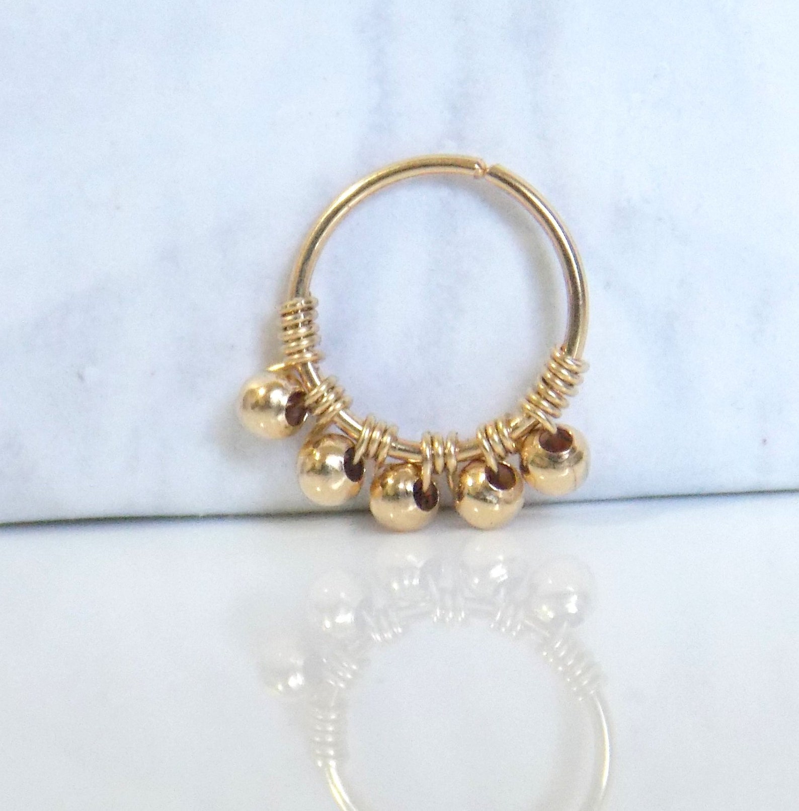 14K Gold Filled Beaded Nose Ri - đánh giá và giá Body Jewelry Hangers