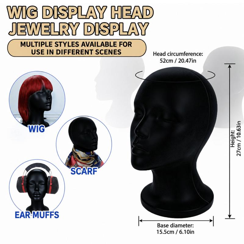 Black Velvet Mannequin Head 52 - đánh giá và giá Body Jewelry Shop