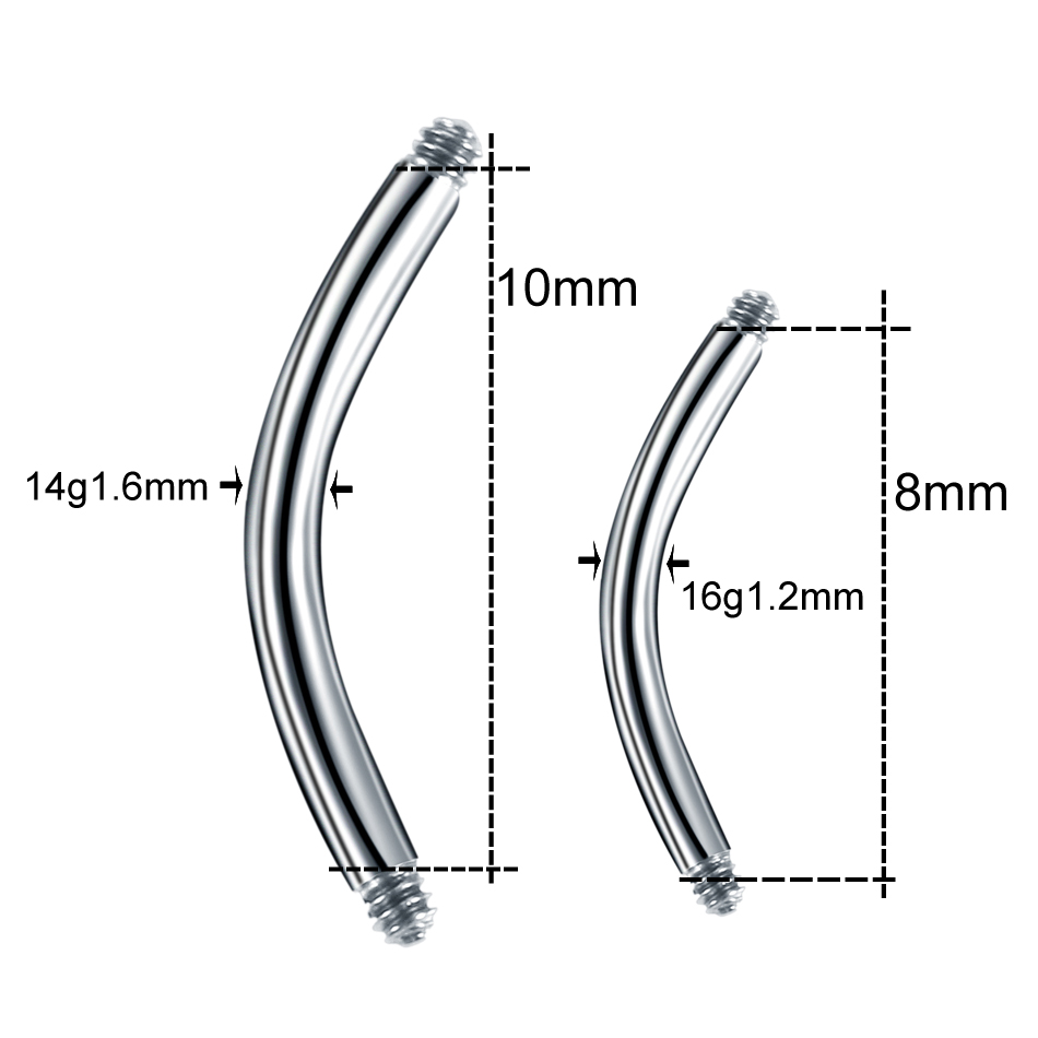 100 Cái/lốc Xuyên Thép Chuối P - đánh giá và giá Body Jewelry Gauges