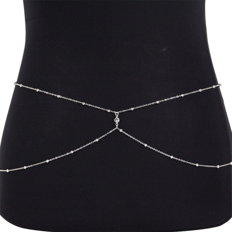 Clear Rhinestone Beaded Belly  - đánh giá và giá Body Jewelry Waist Chains