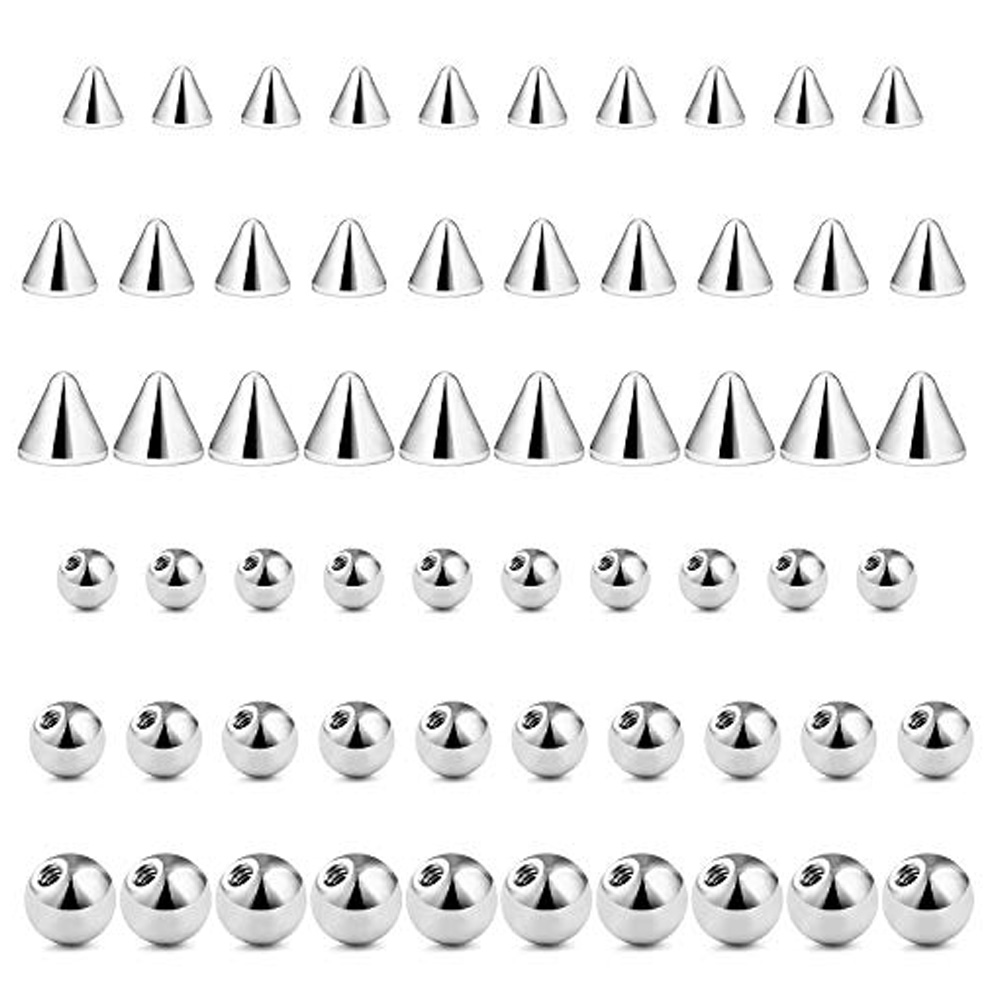 WKOUD 60PCS 14G 16G 3-5mm 316L - đánh giá và giá Body Jewelry Replacement Ball