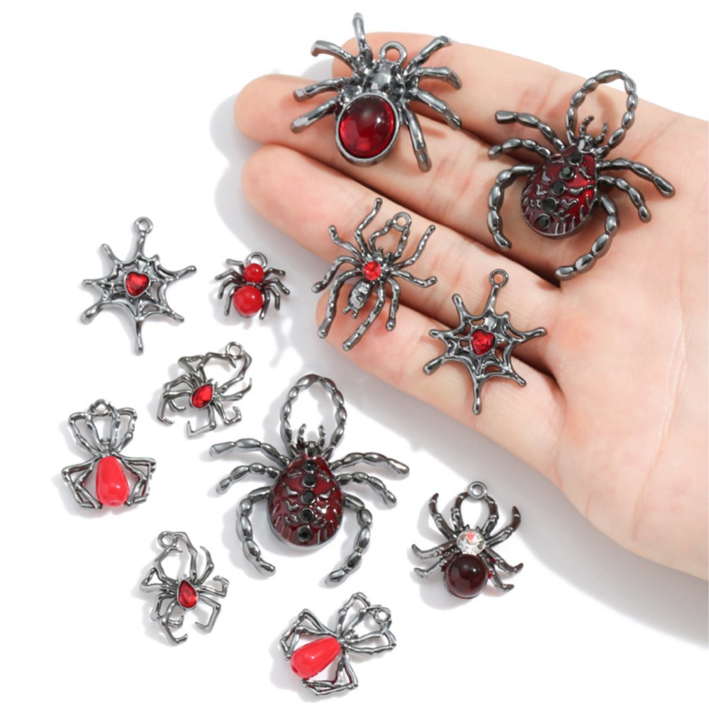 5pcs Gothic Black Spider Charm - đánh giá và giá Body Jewelry Y2K