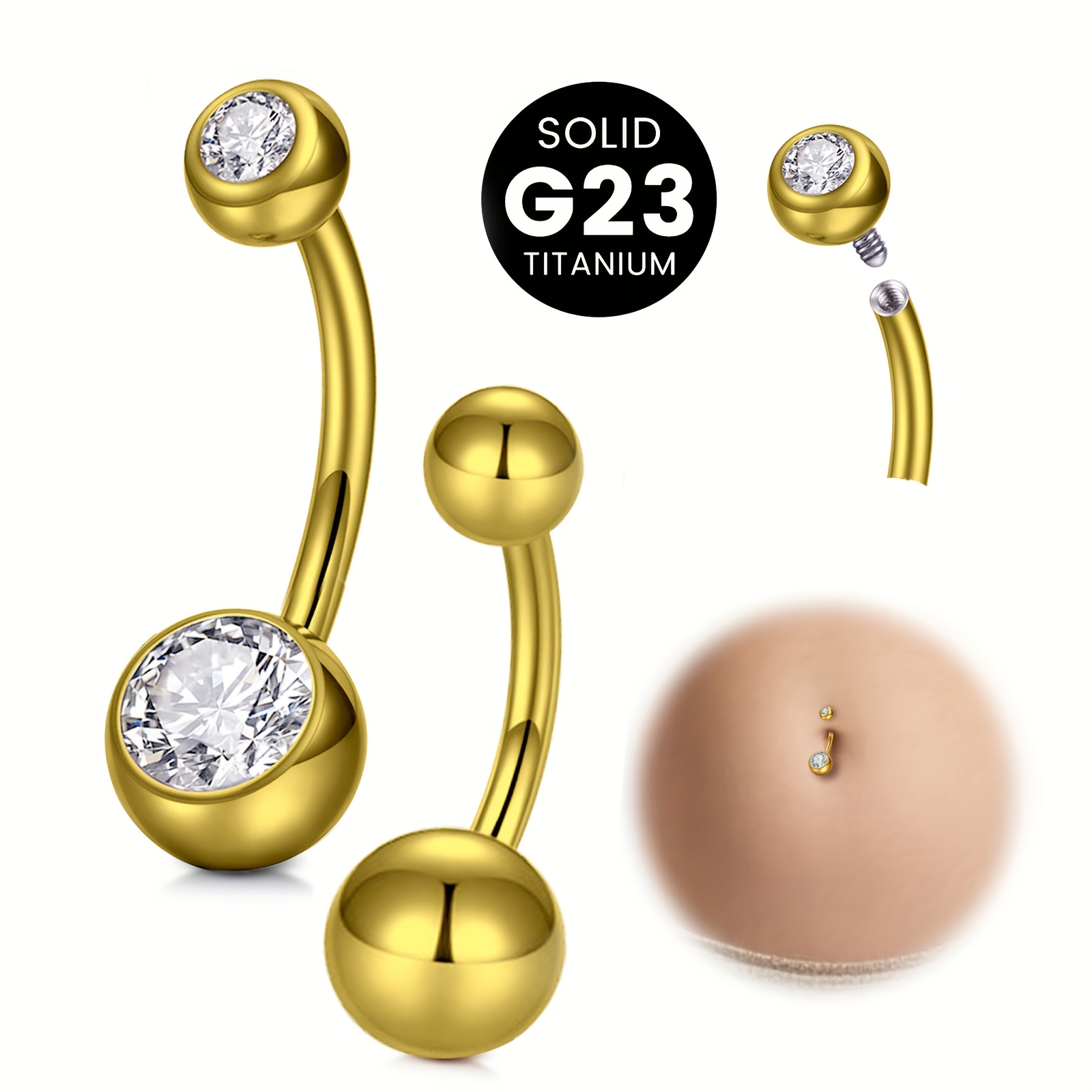G23 titanium alloy Women's nav - đánh giá và giá Body Jewelry High End