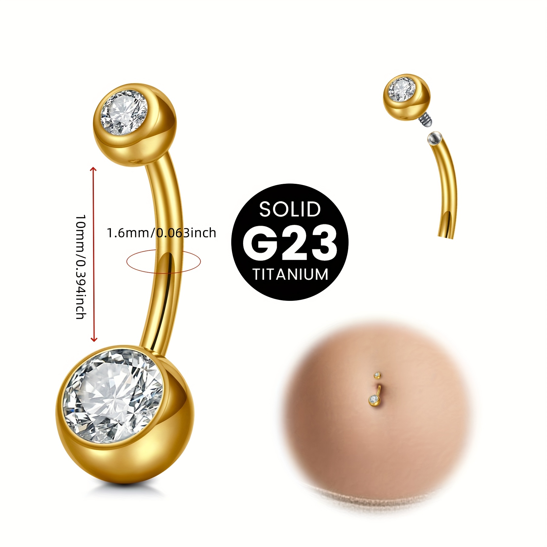 G23 titanium alloy Women's nav - đánh giá và giá Body Jewelry High End