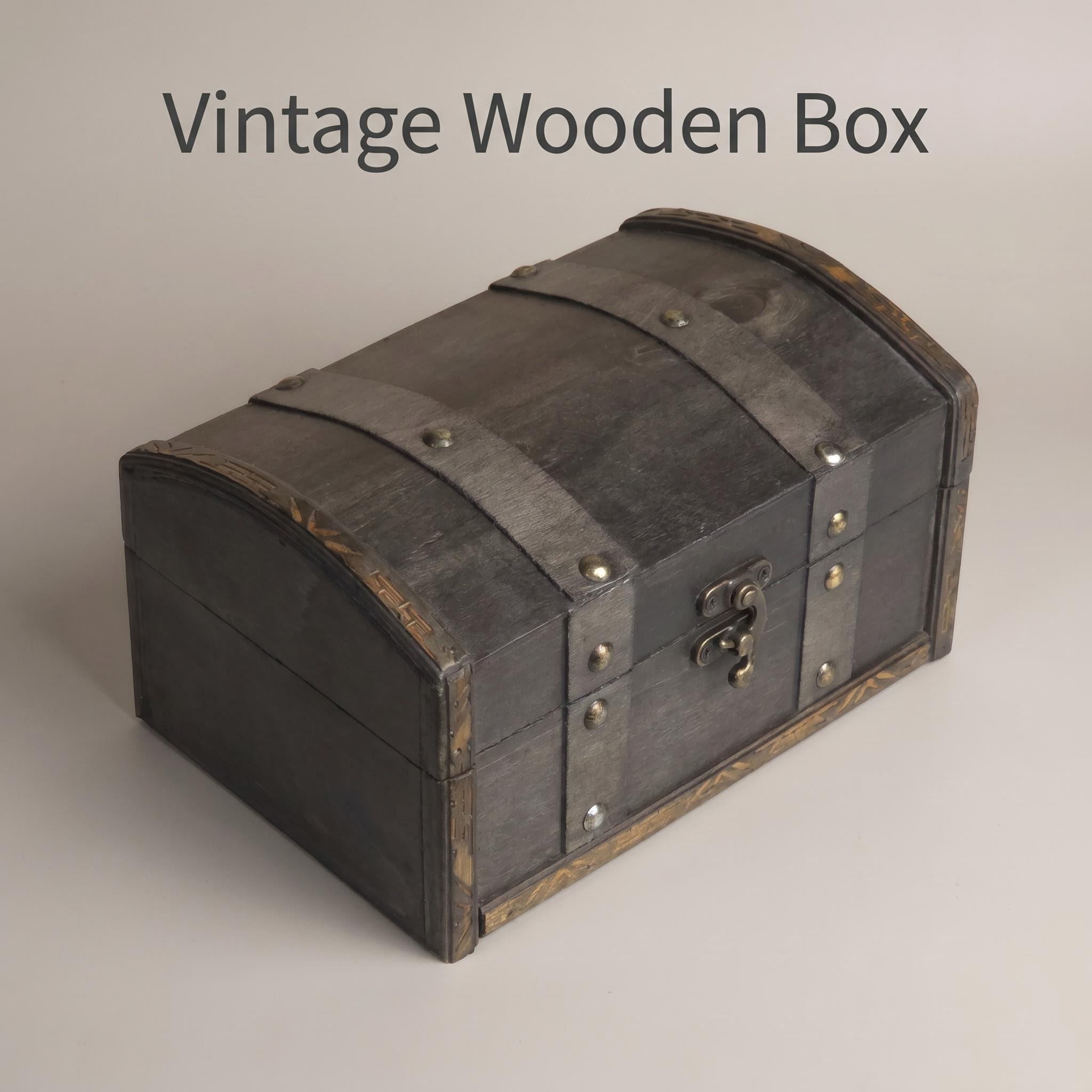Vintage Wooden Box Treasure Ch - đánh giá và giá Body Jewelry Display Case