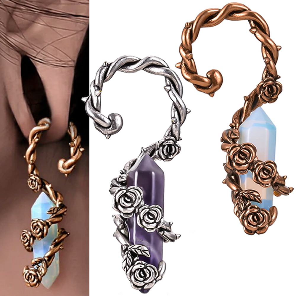 1PC Copper Rose Vine Stone Ear - đánh giá và giá Body Jewelry Hangers