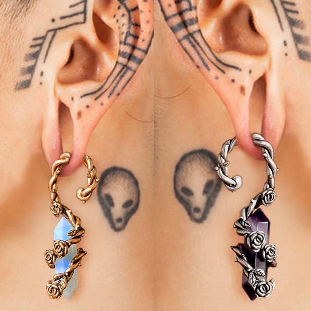 1PC Copper Rose Vine Stone Ear - đánh giá và giá Body Jewelry Hangers