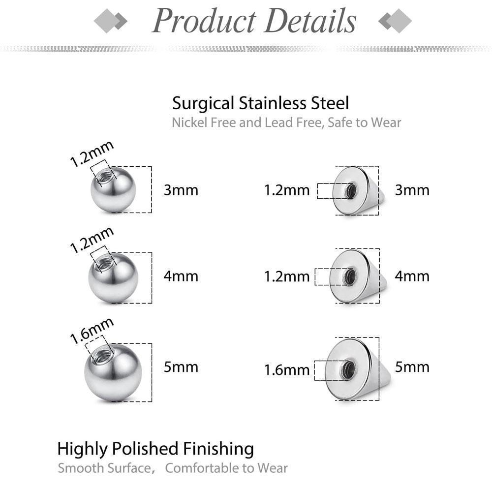 1-157Pcs Set Fake Eyebrow Ring - đánh giá và giá Body Jewelry Replacement Ball