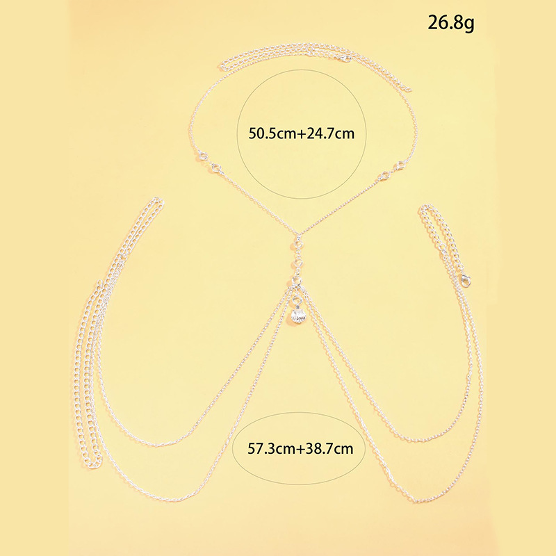 Women Silver Tone Body Chain C - đánh giá và giá Body Jewelry Y2K