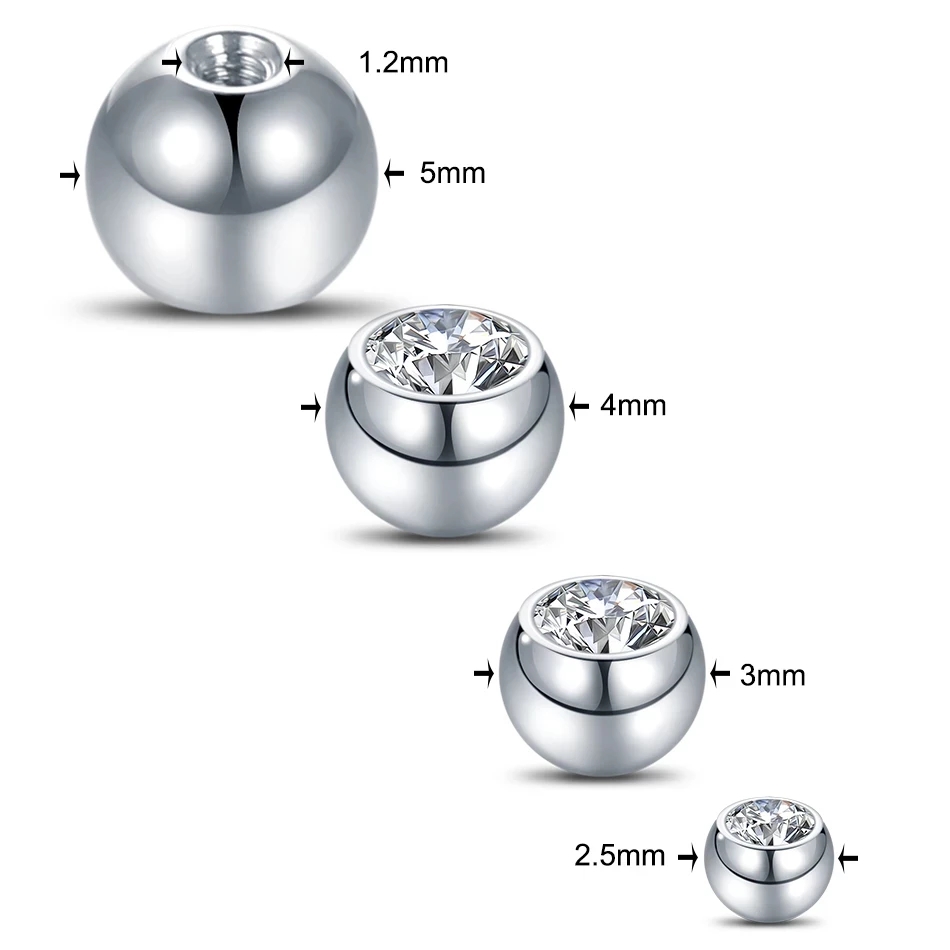 10Pcs G23 Titanium External Th - đánh giá và giá Body Jewelry Replacement Ball